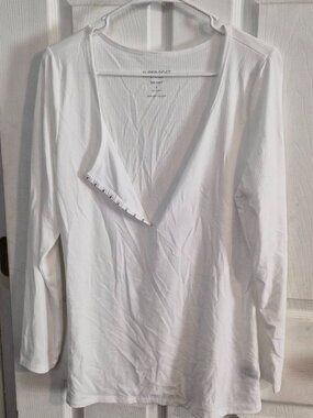 Super Soft Rib Scoop Neck Hook and Eye Long Sleeve Top